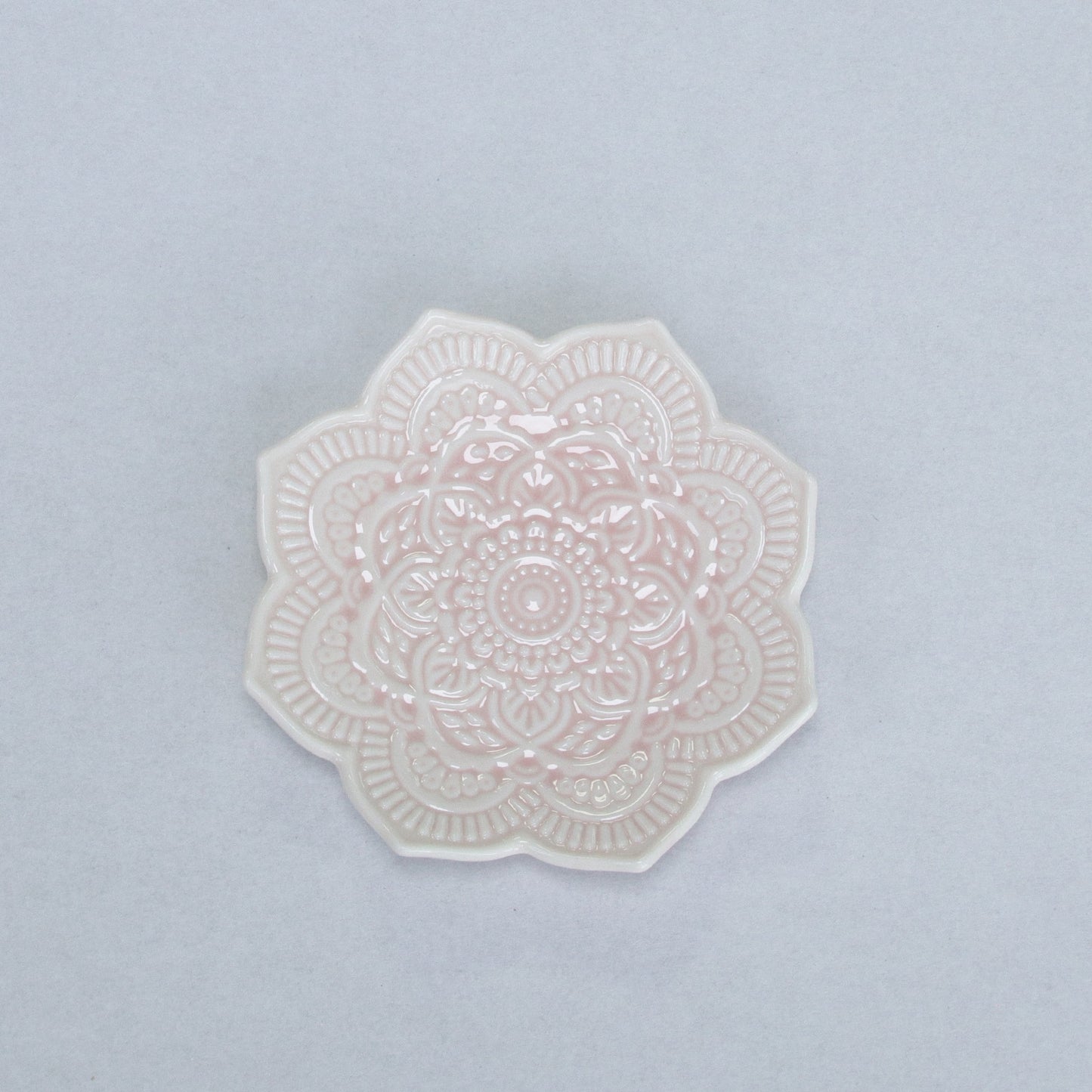 Lotus Plate Porcelain Dish Ceramic Jewelry Tray for Rings, Trinket Holder, Desk Decor Organizer