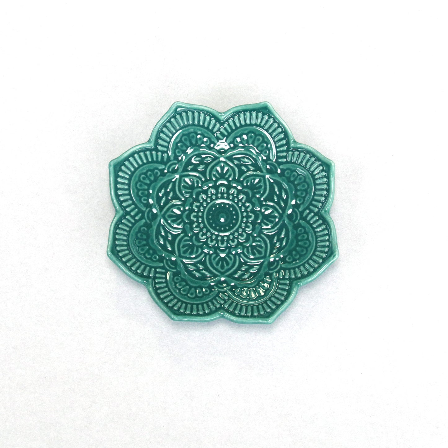 Lotus Plate Porcelain Dish Ceramic Jewelry Tray for Rings, Trinket Holder, Desk Decor Organizer