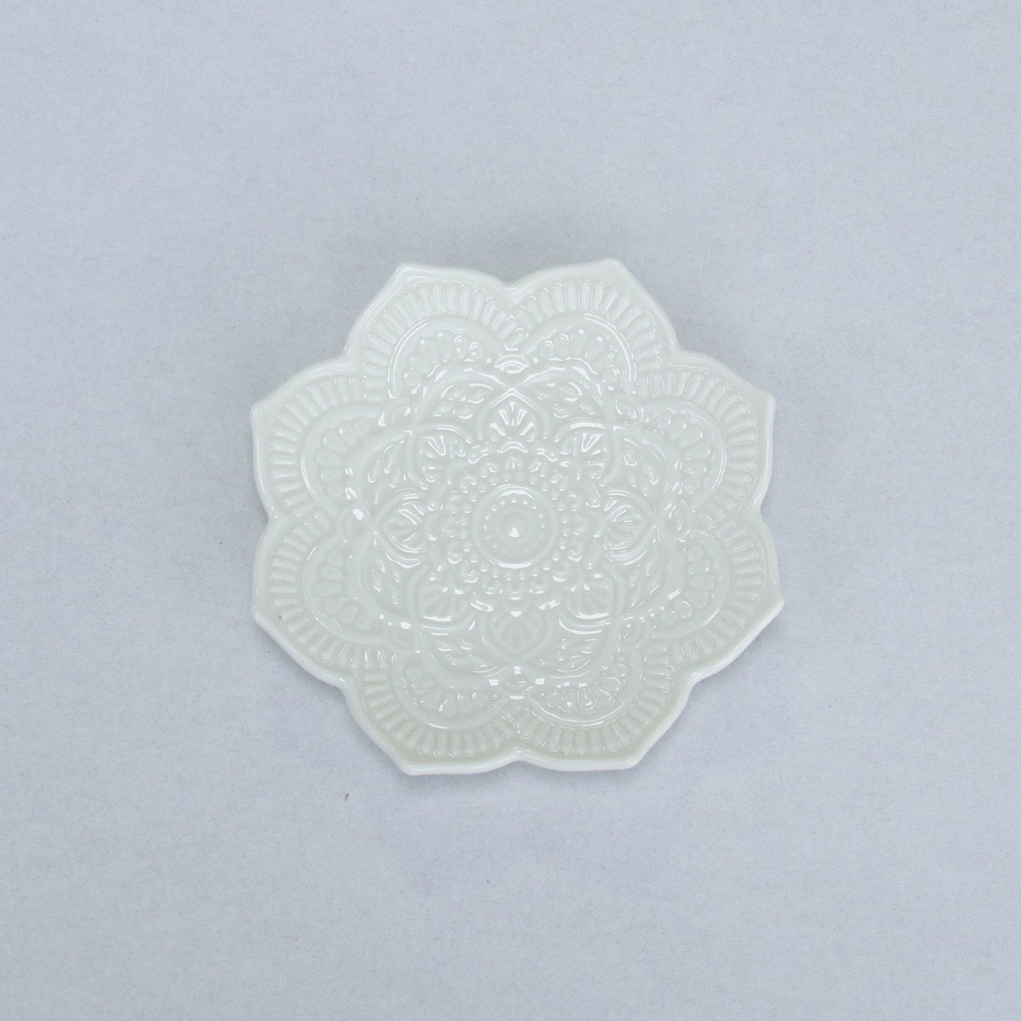 Lotus Plate Porcelain Dish Ceramic Jewelry Tray for Rings, Trinket Holder, Desk Decor Organizer