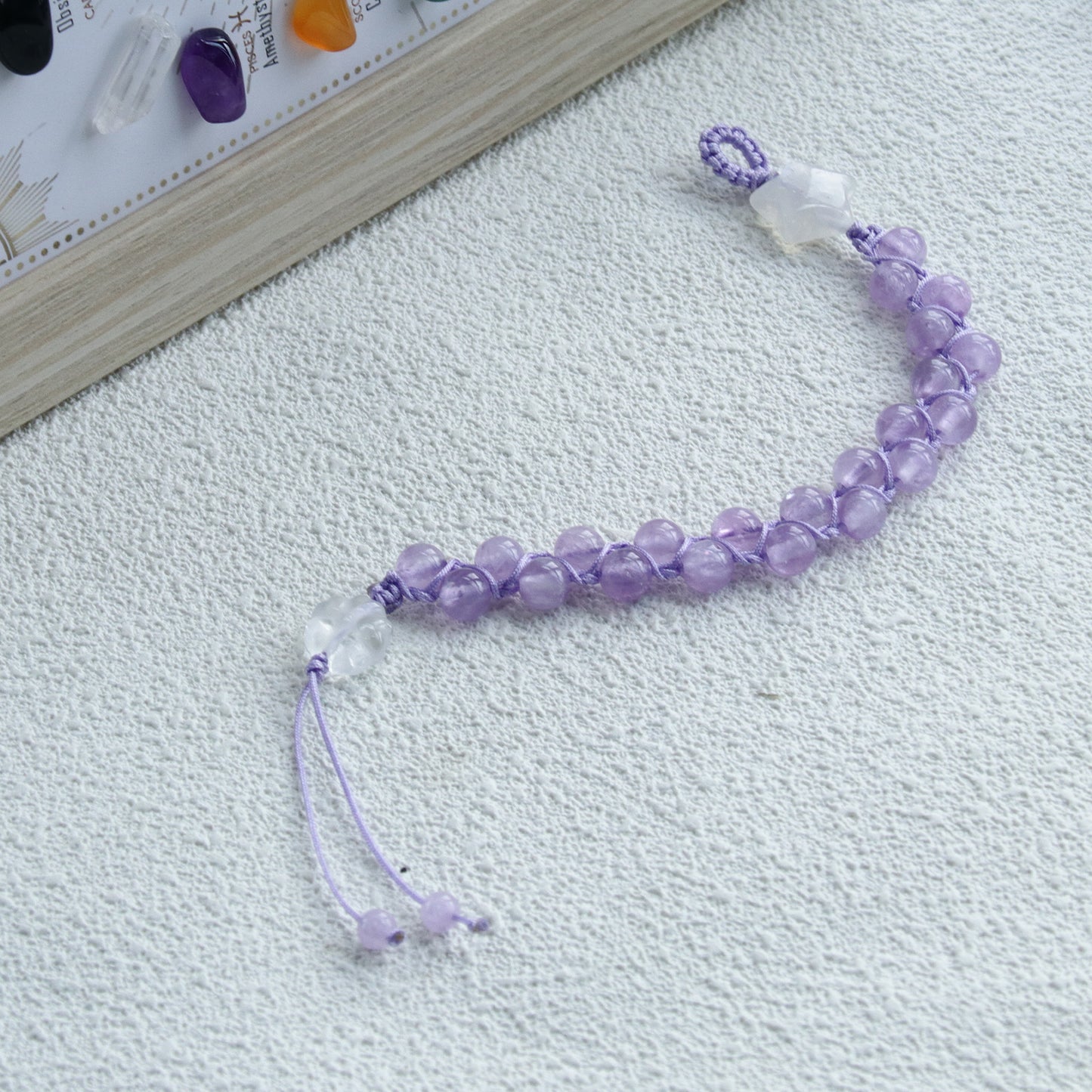 DB606 Lavender Amethyst Double Beads Bracelet for Women Girls