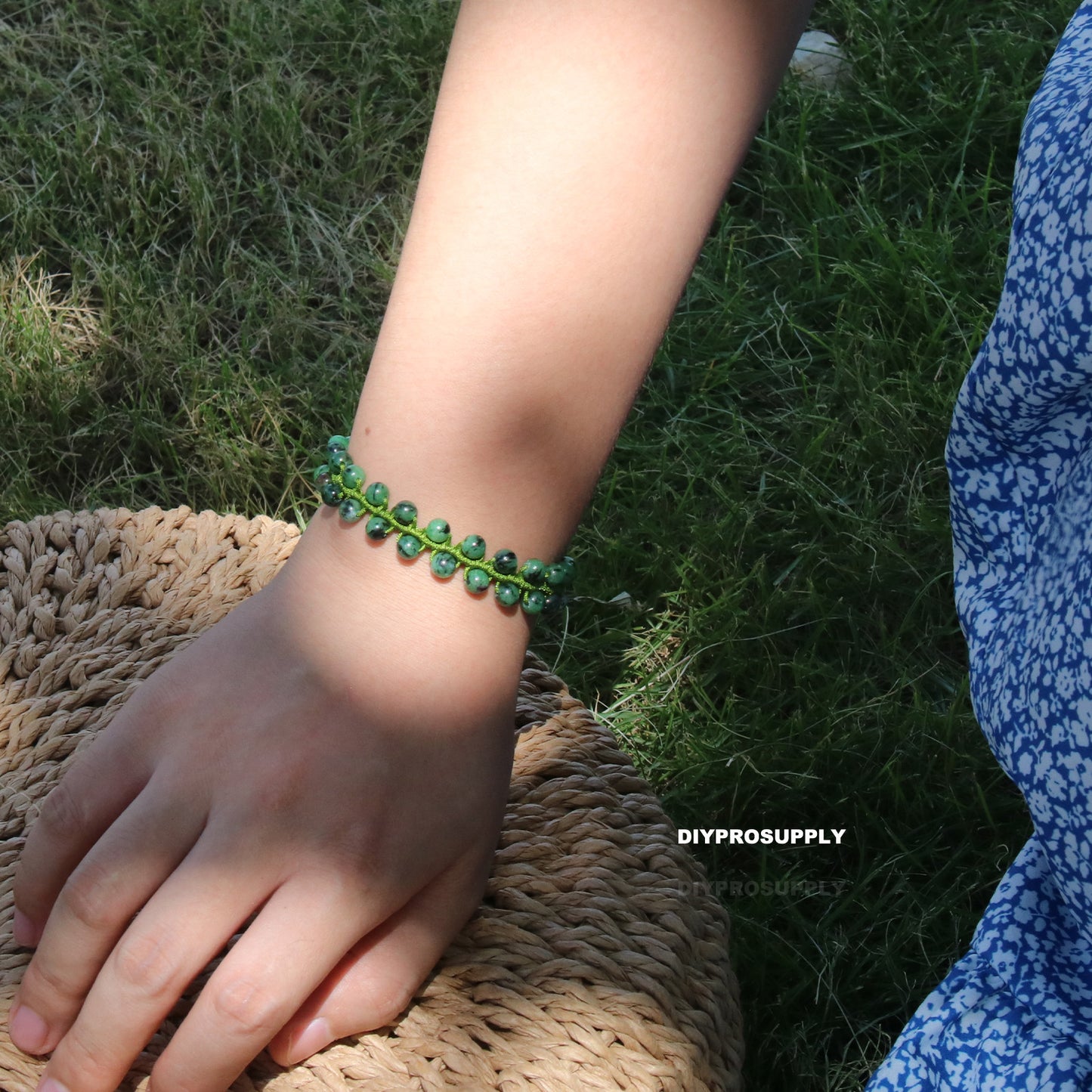 DB616 Unakite Double Beaded Bracelet