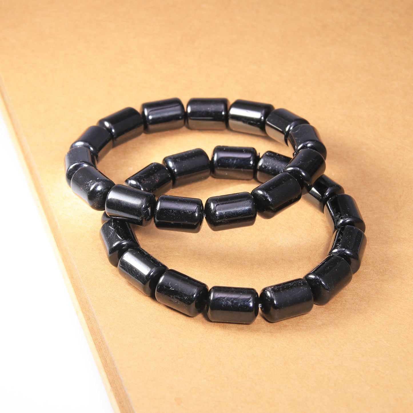 Genuine Stone Bamboo Black Tourmaline Beads Bracelet