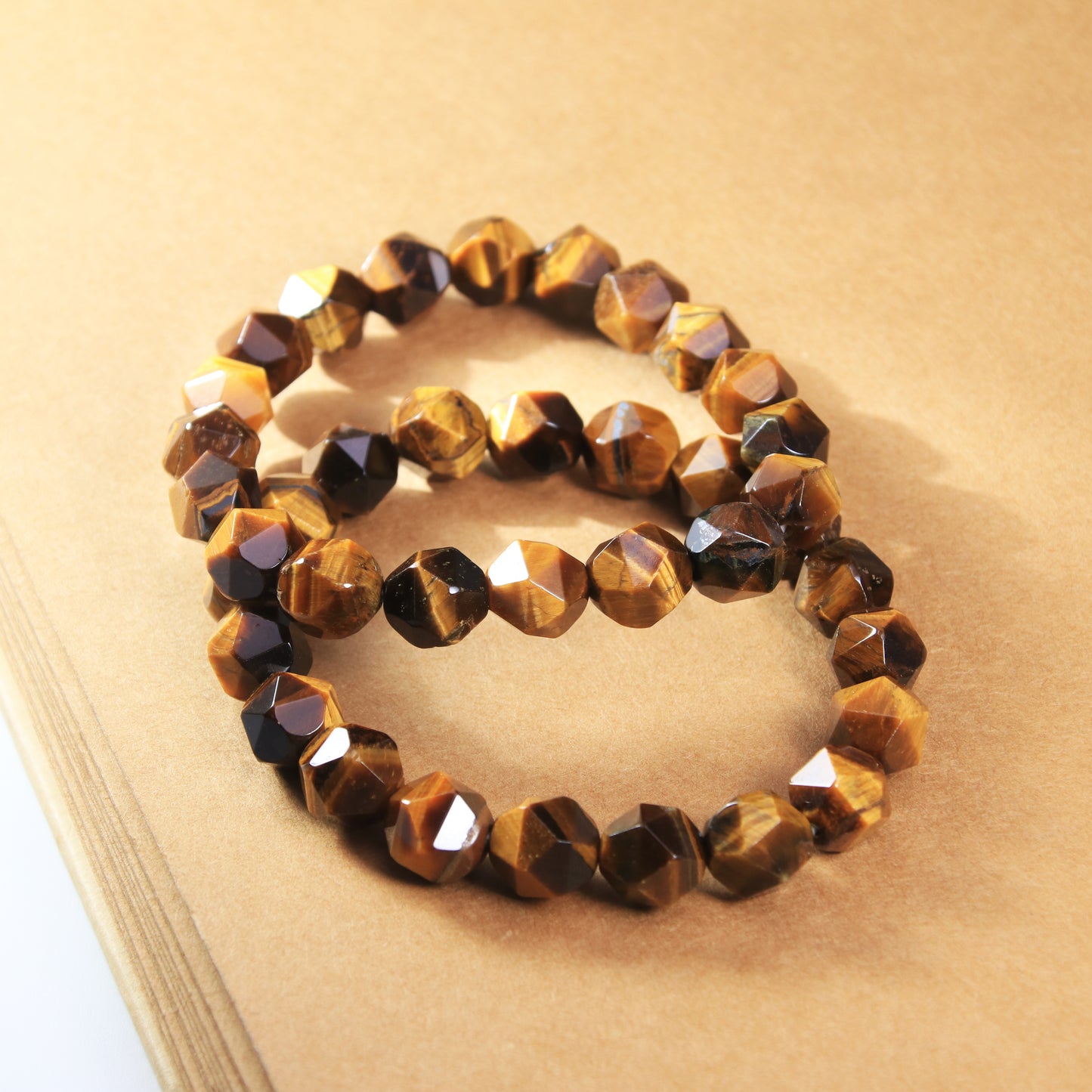 Natural Brown Tiger Eye Faceted Beads