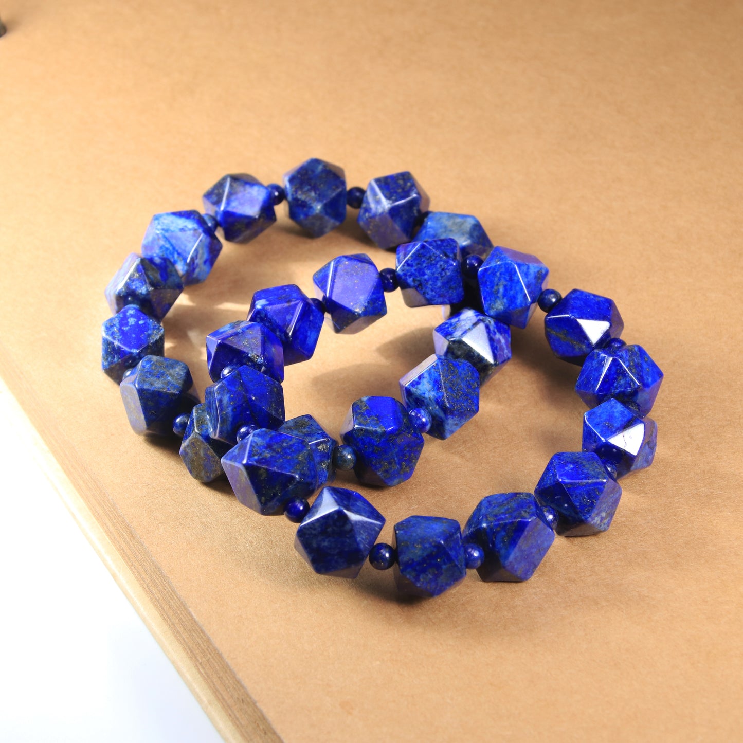 Raw Lapis Lazuli Facted Beaded Bracelet
