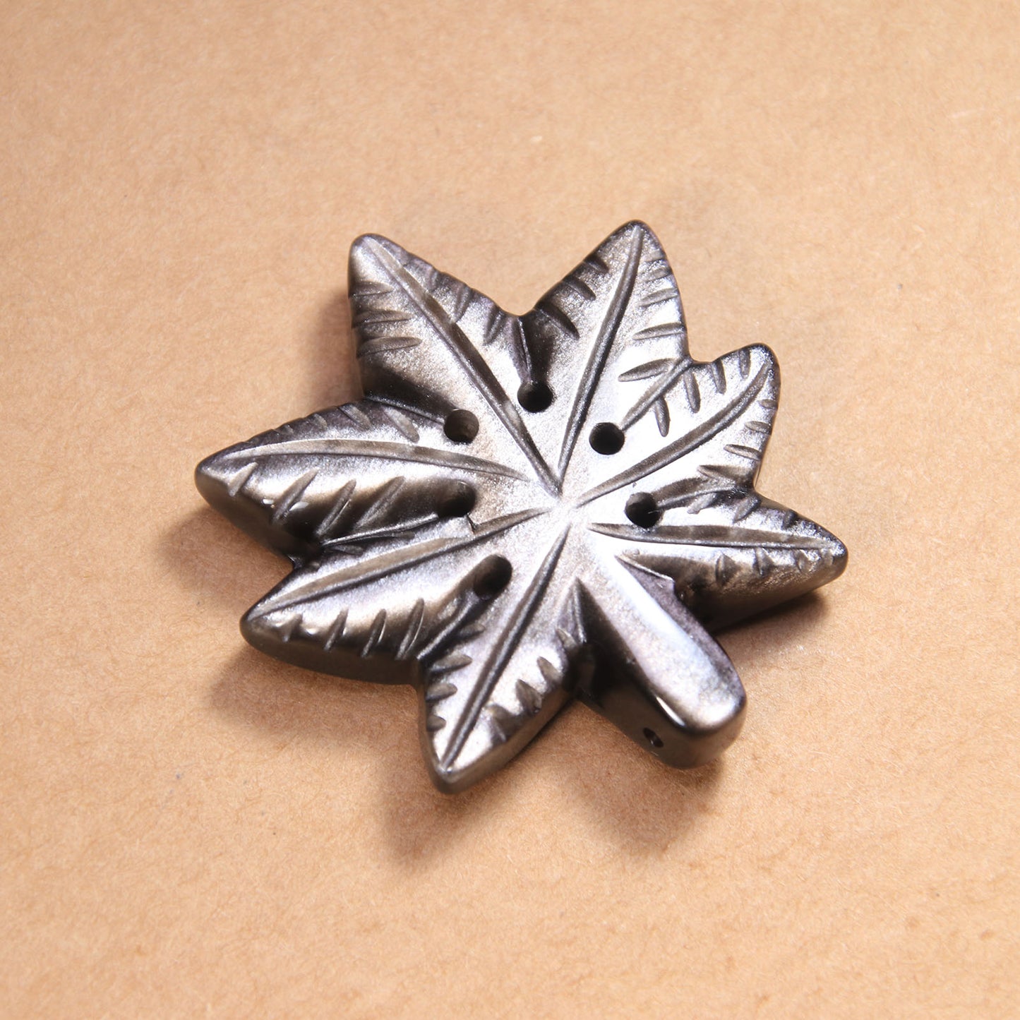 Natural Stone Maple Leaf Pendant