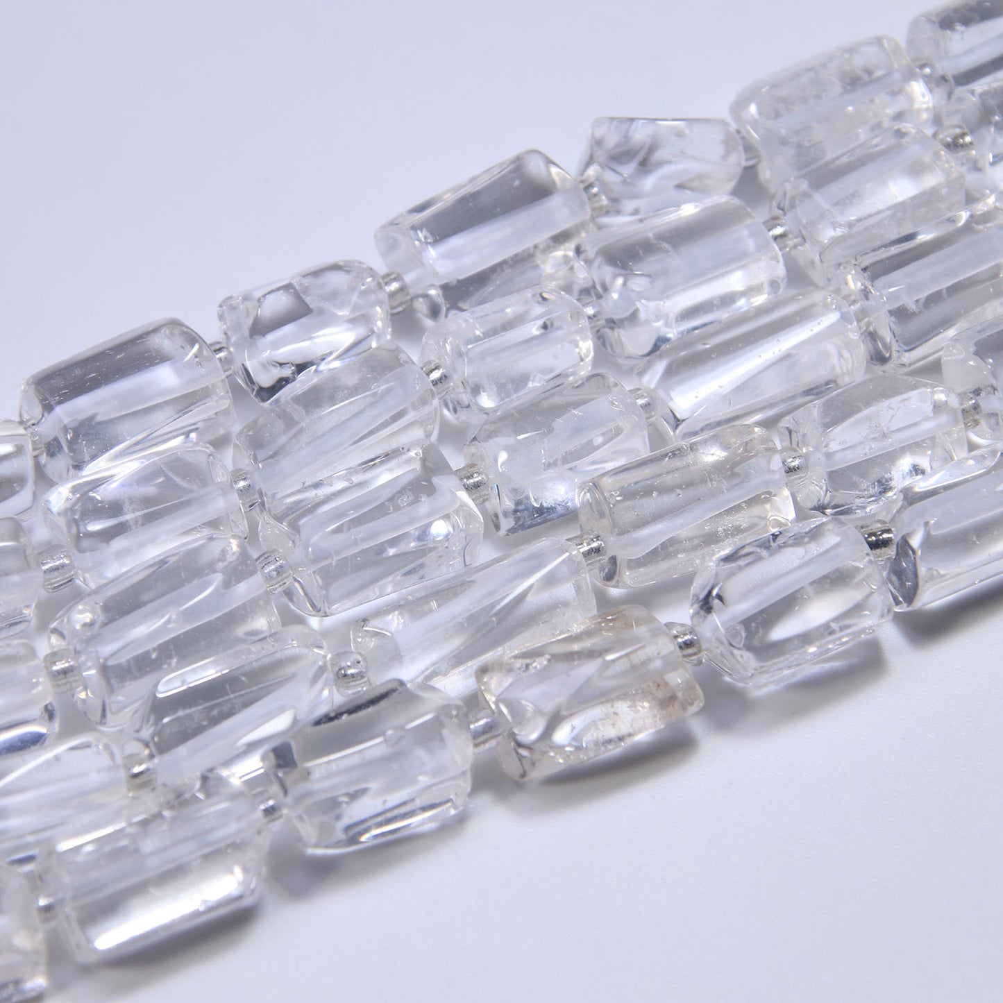 Raw Stone Bamboo Natural Clear Quartz Strands
