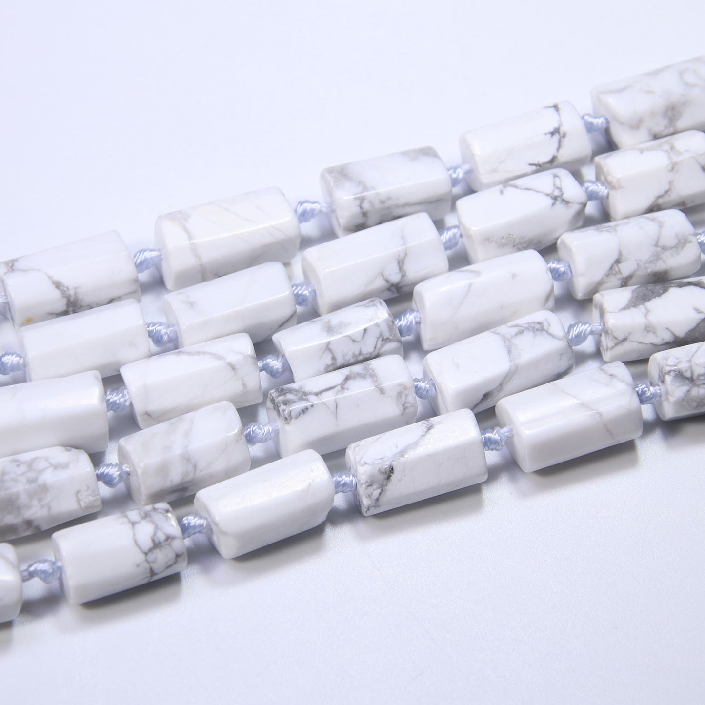 Raw Stone Bamboo Howlite Strands