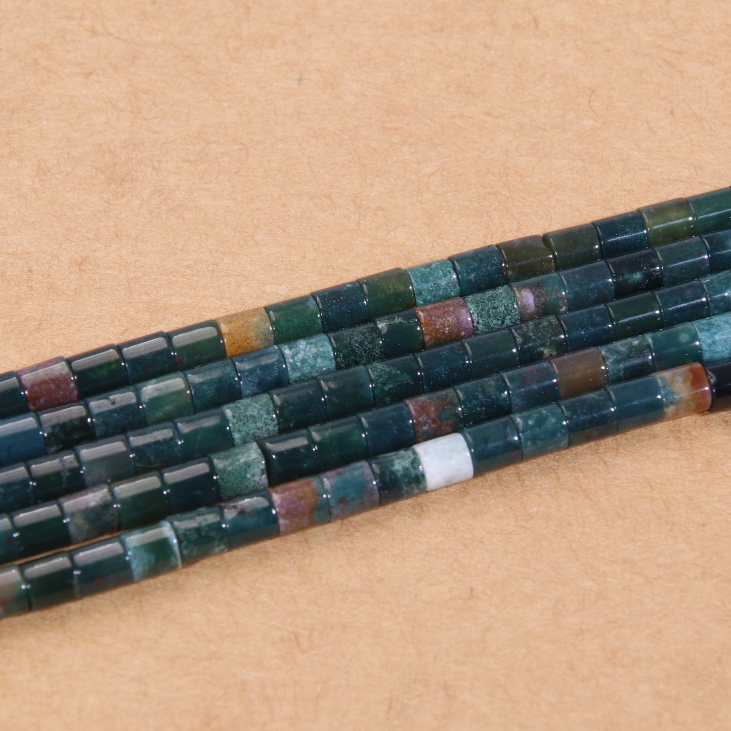 Vibrant Ocean Agate Columnar Beads - Natural Multicolor Gemstone DIY Jewelry Supplies