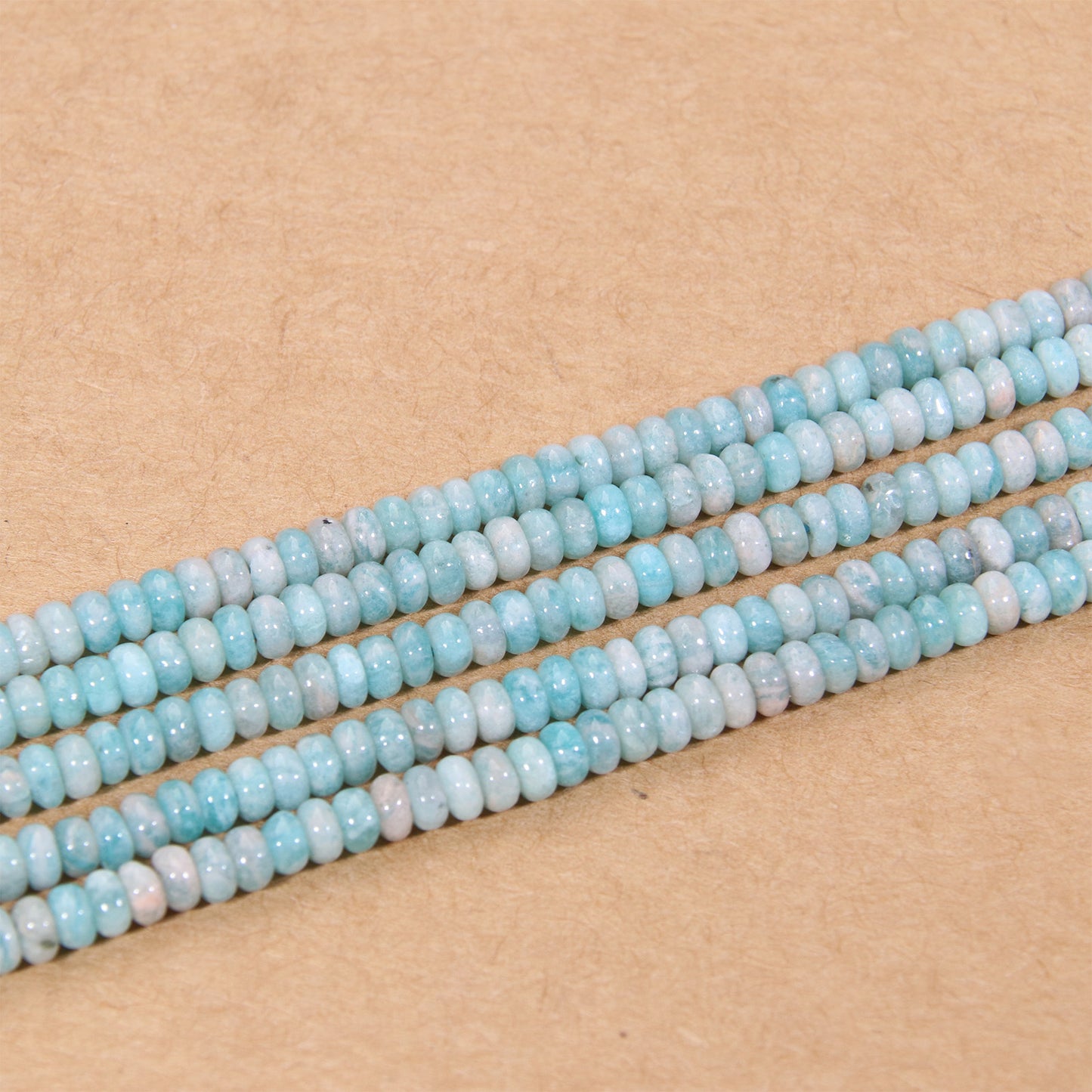 Rare Natural Amazonite Disc Beads - High Quality Gemstone for Delicate Jewelry