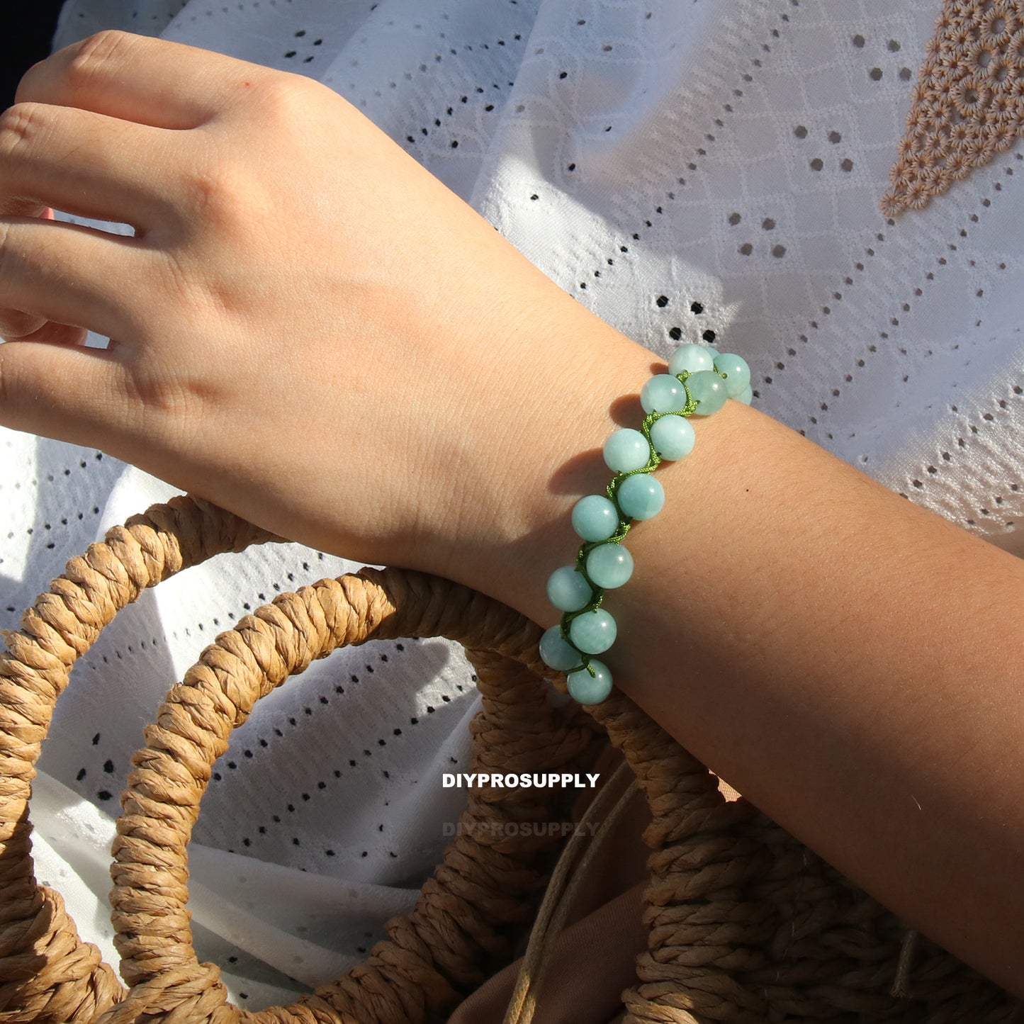 DB819 Green Larimar Double Beaded Bracelet