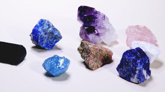 The various crystals correspond to the signs of the zodiac, the chakras