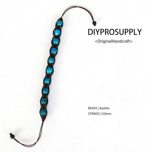 SB819 Blue Apatite Stone Eyelet Style Bracelet