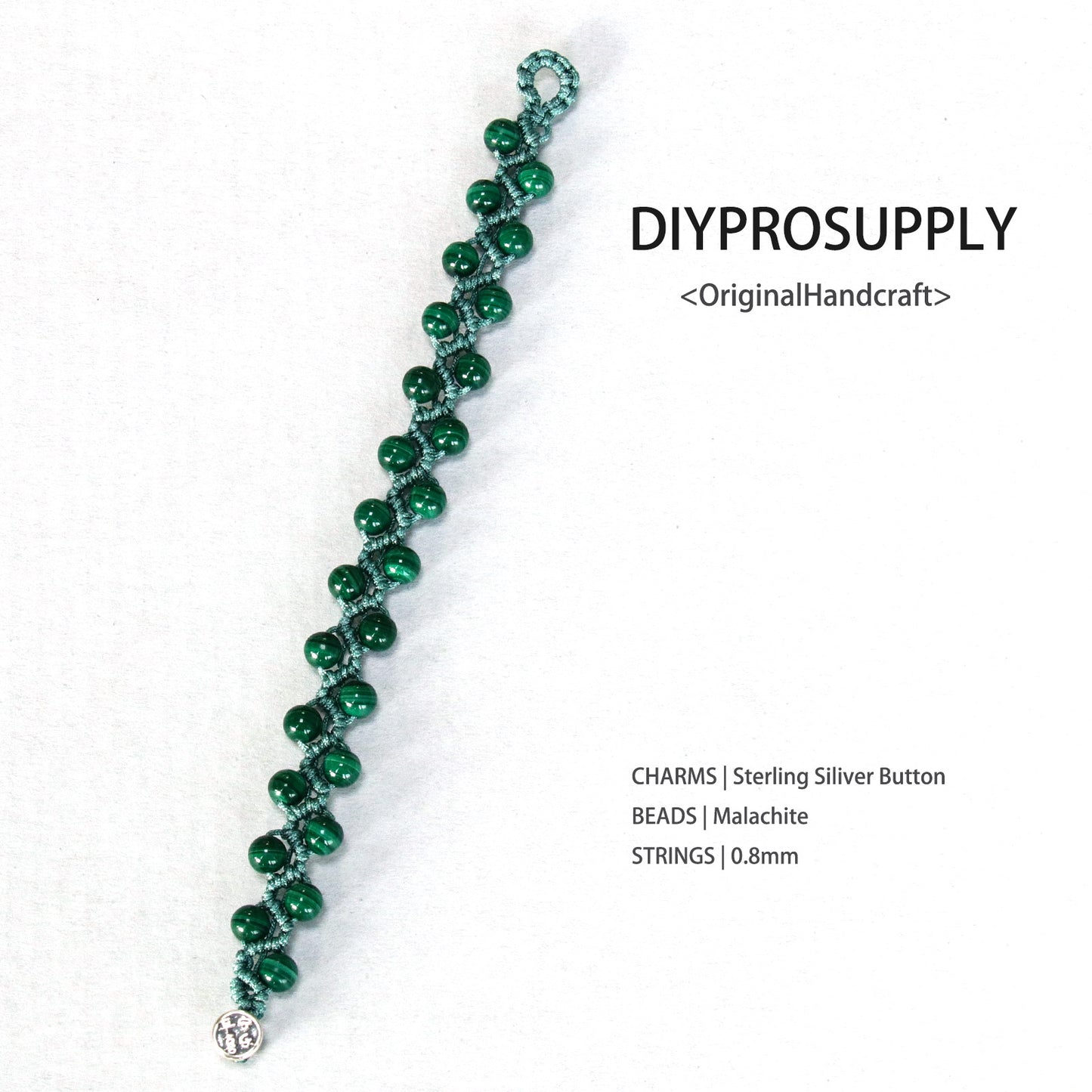 DB615 Green Malachite Beaded Bracelet