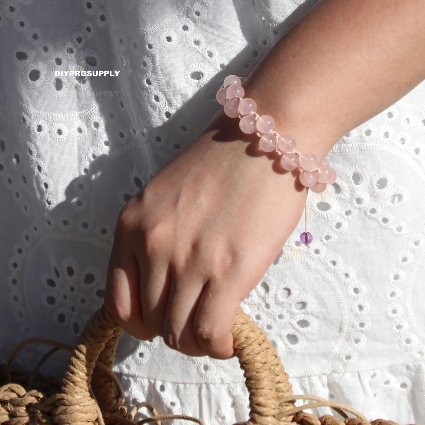 DB814 Rose Quartz Bracelet for Women Girls