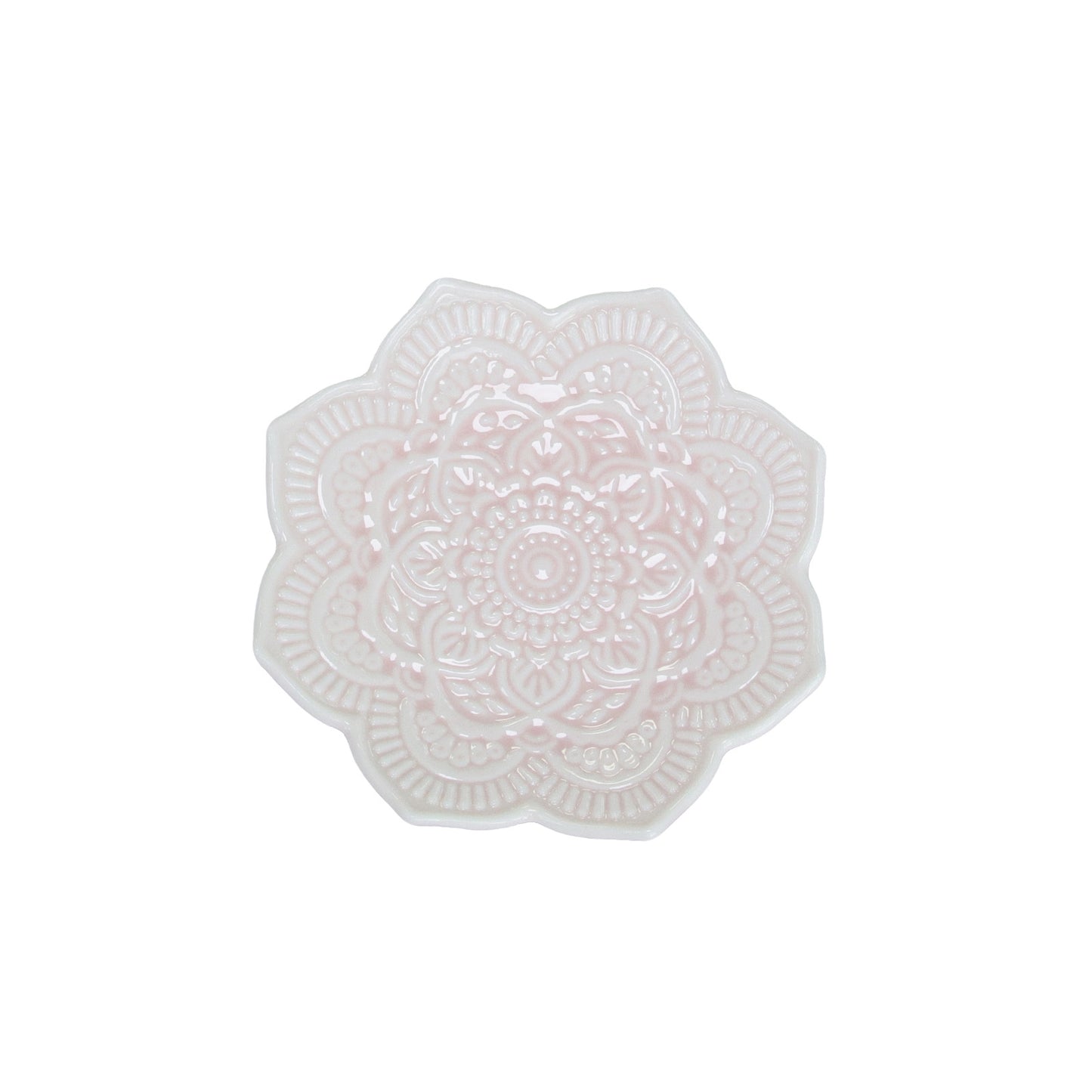 Lotus Plate Porcelain Dish Ceramic Jewelry Tray for Rings, Trinket Holder, Desk Decor Organizer
