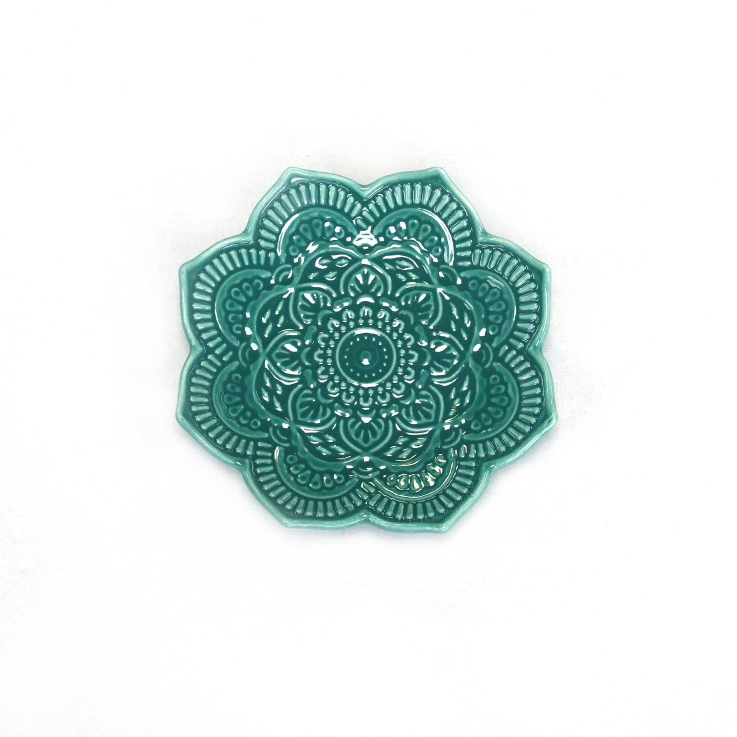 Lotus Plate Porcelain Dish Ceramic Jewelry Tray for Rings, Trinket Holder, Desk Decor Organizer