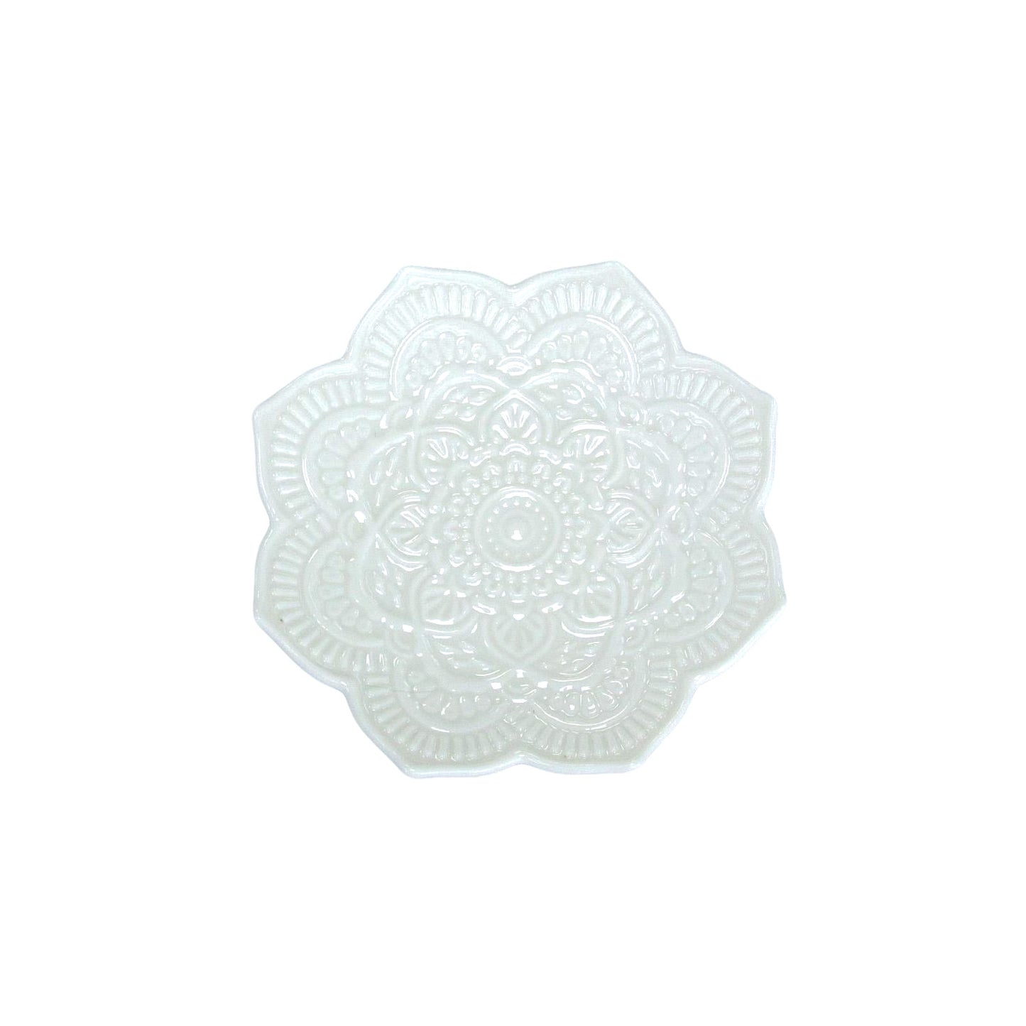 Lotus Plate Porcelain Dish Ceramic Jewelry Tray for Rings, Trinket Holder, Desk Decor Organizer