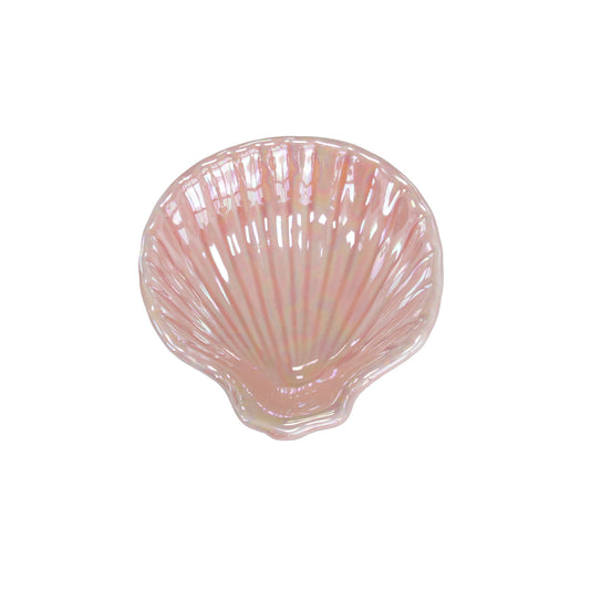 Seashell Ceramic Jewelry Tray Trinket Holder, Decorative Storage Bowl (4x4 inches)