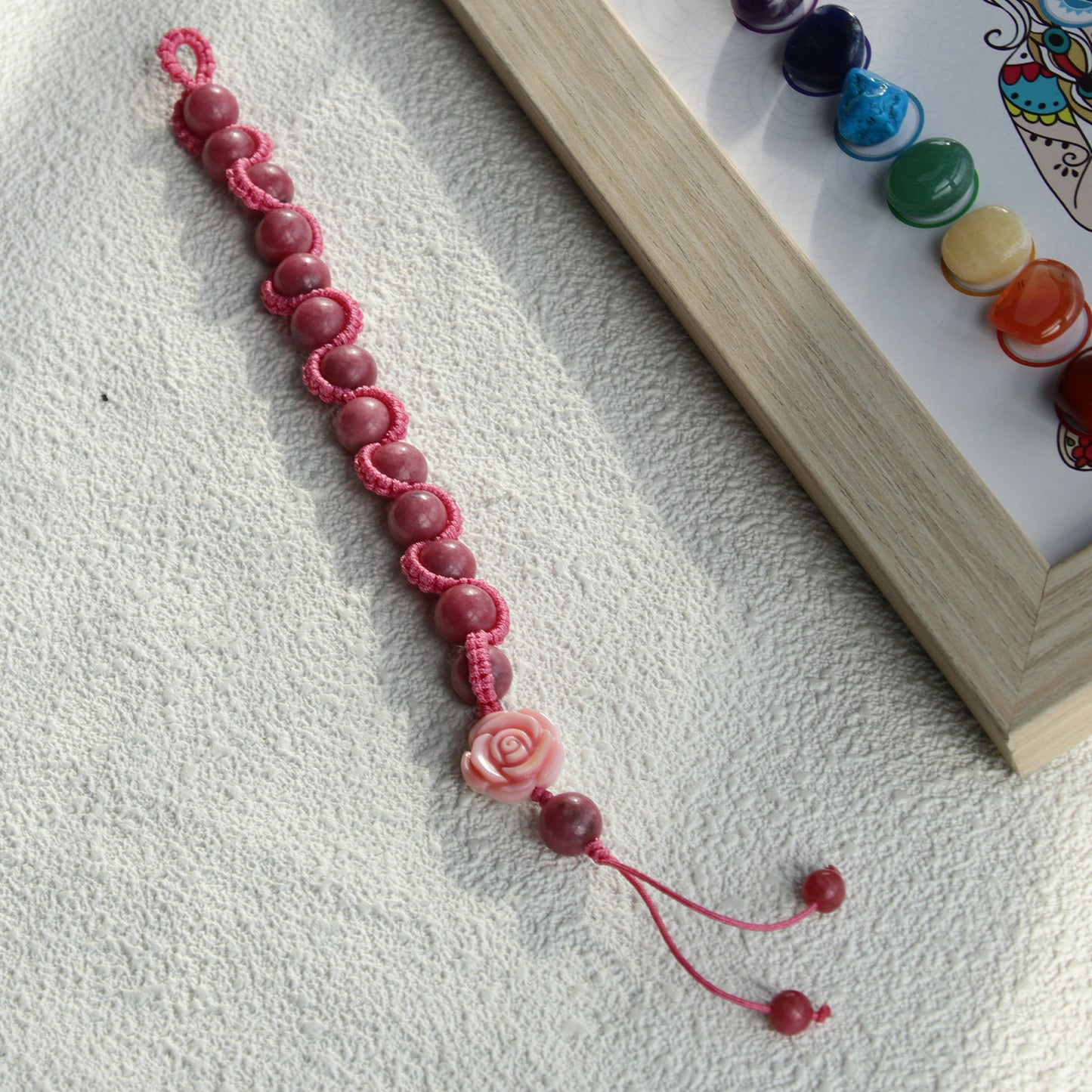 LS817 Rhodonite Lace Style Bracelet for Women Girls