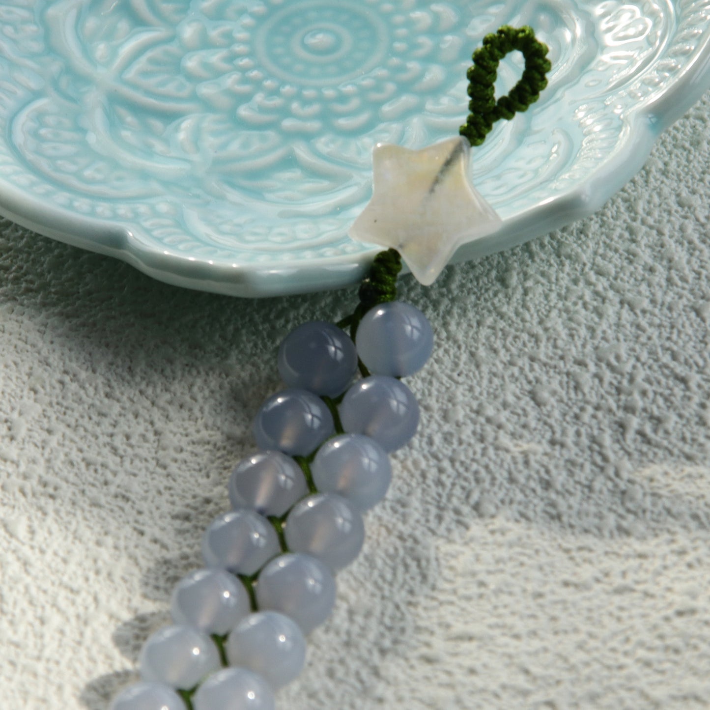 DB815 Blue Calcedony Double Beaded Bracelet for Women Girls