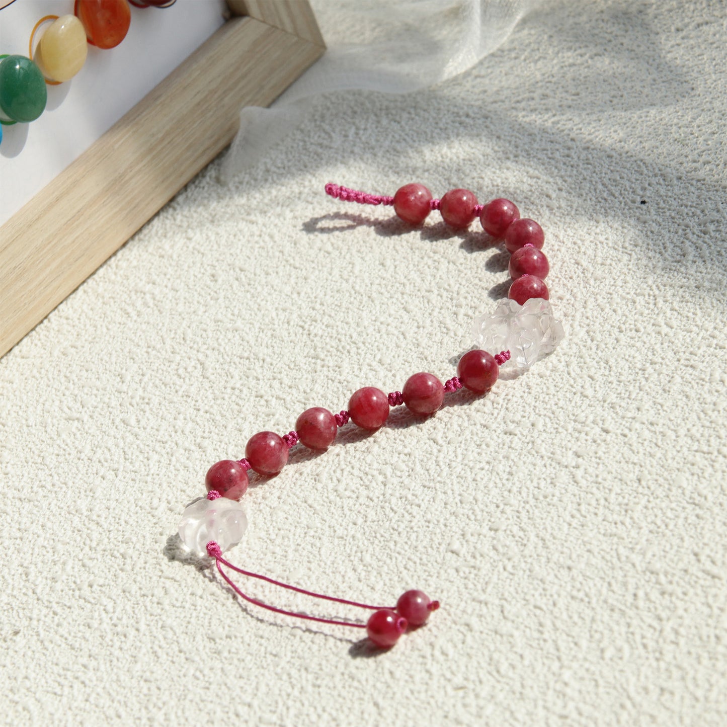 SB810 Rhodonite Snowflake Bracelet for Women Girls