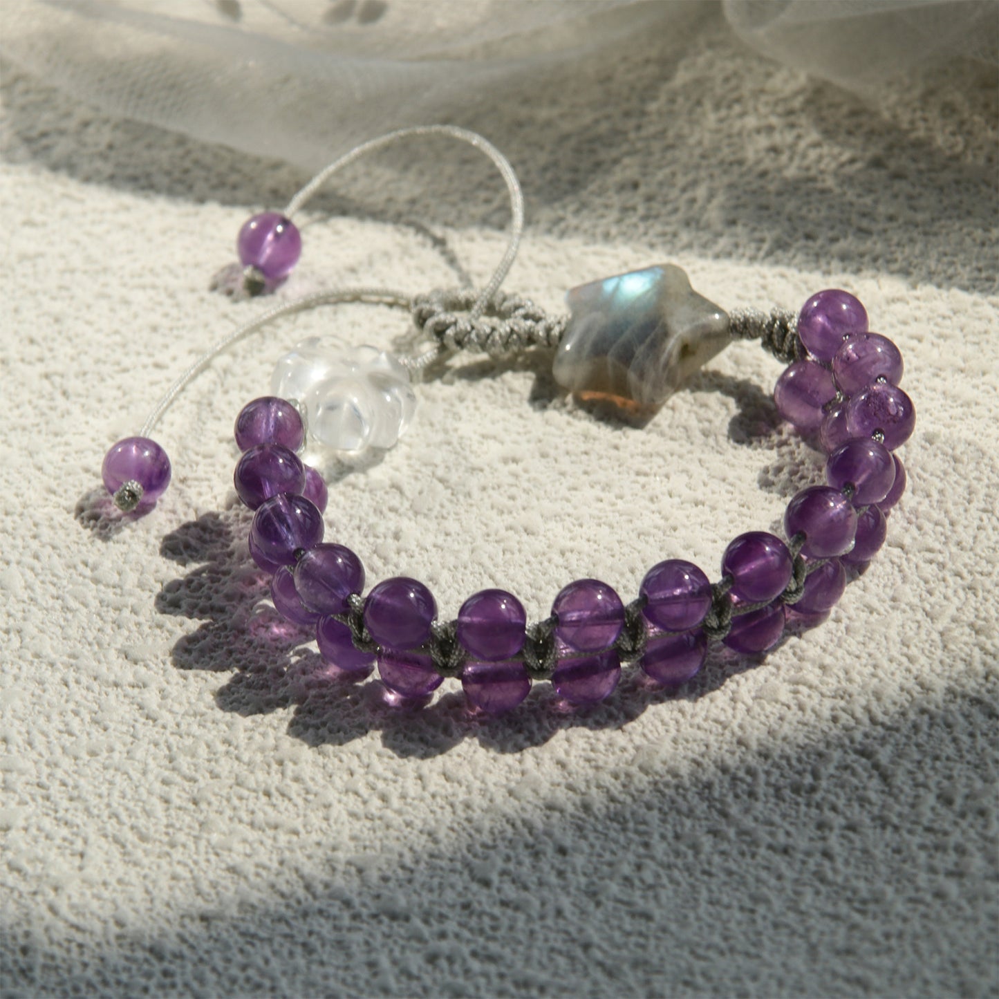 DB606 Amethyst Beaded Bracelet for Women Girls