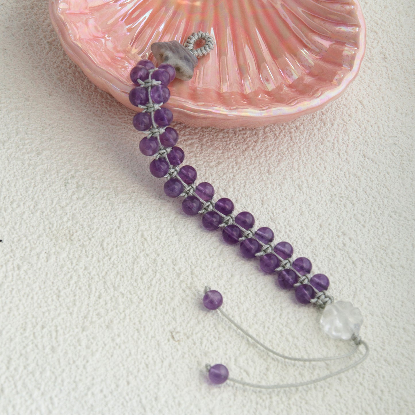DB606 Amethyst Beaded Bracelet for Women Girls
