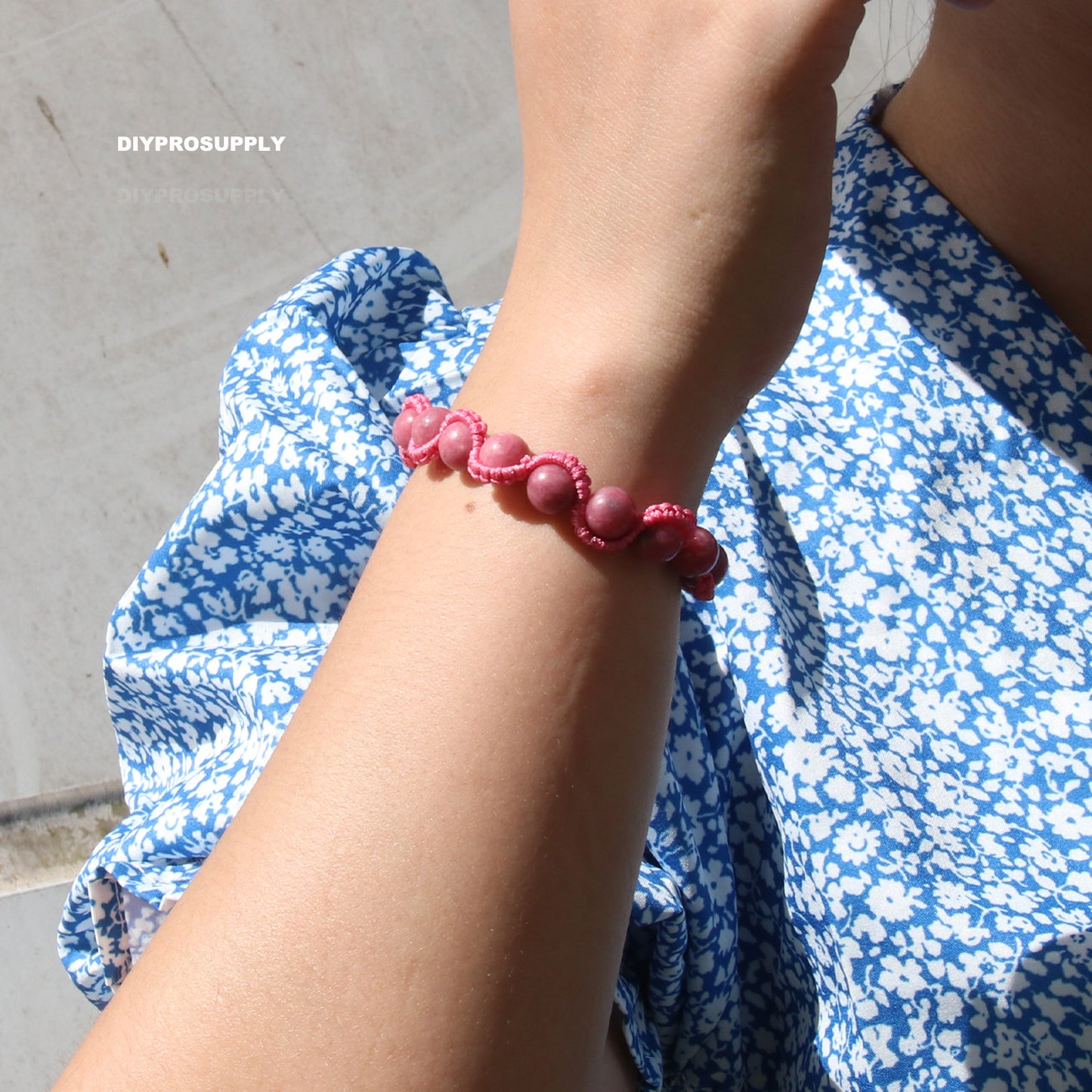 LS817 Rhodonite Lace Style Bracelet for Women Girls