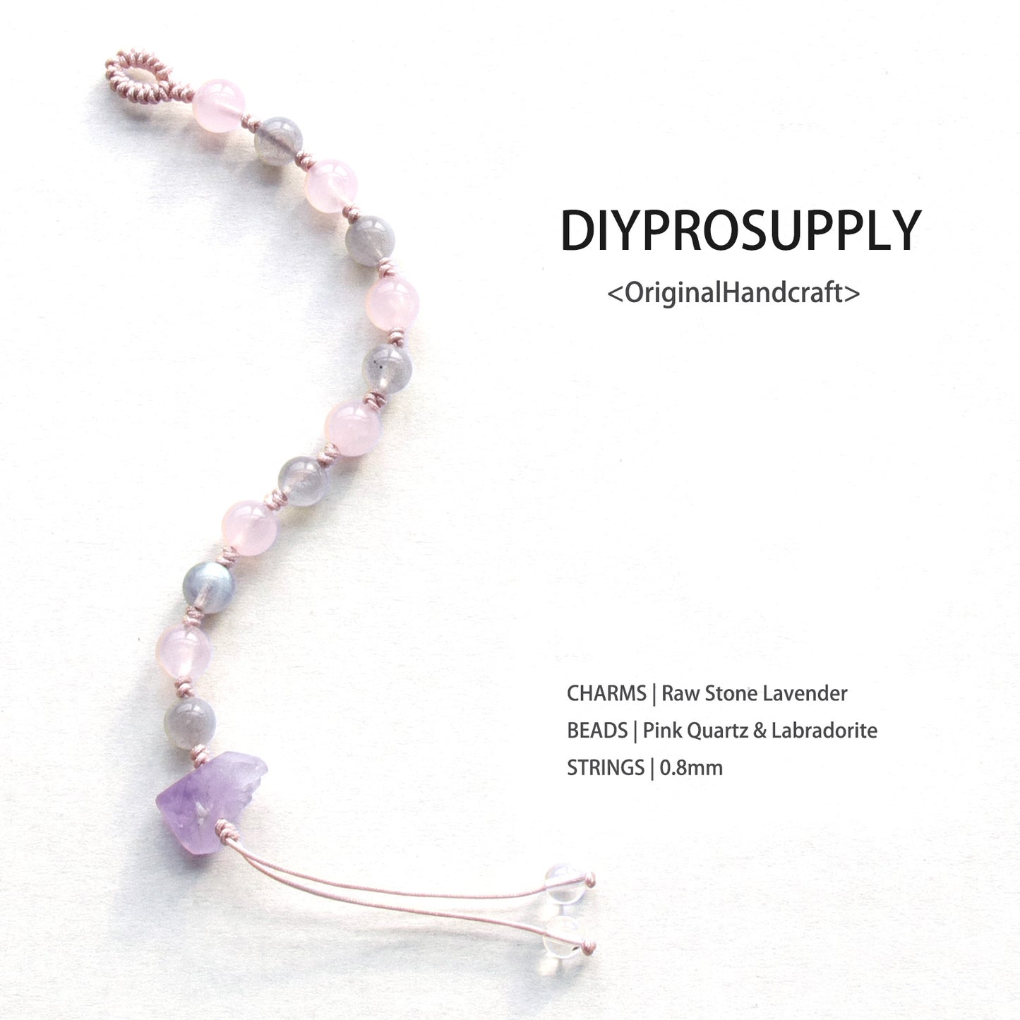 SB809 Pink Quartz & Labradorite Bracelet for Women Girls