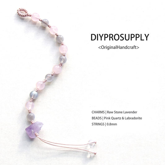 SB809 Pink Quartz & Labradorite Bracelet for Women Girls