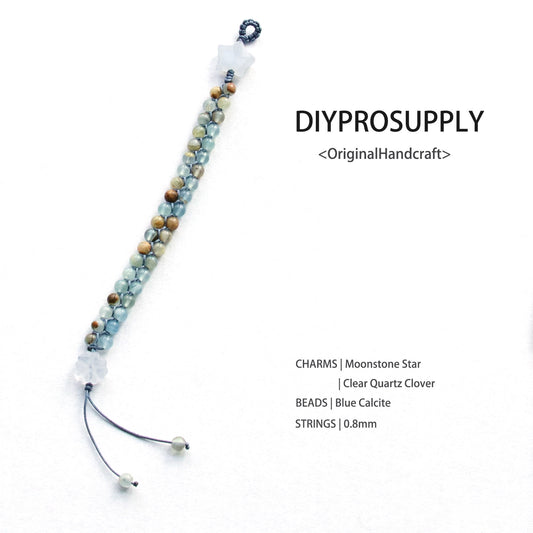 DB612 Blue Calcite Double Beads Bracelet for Women Girls