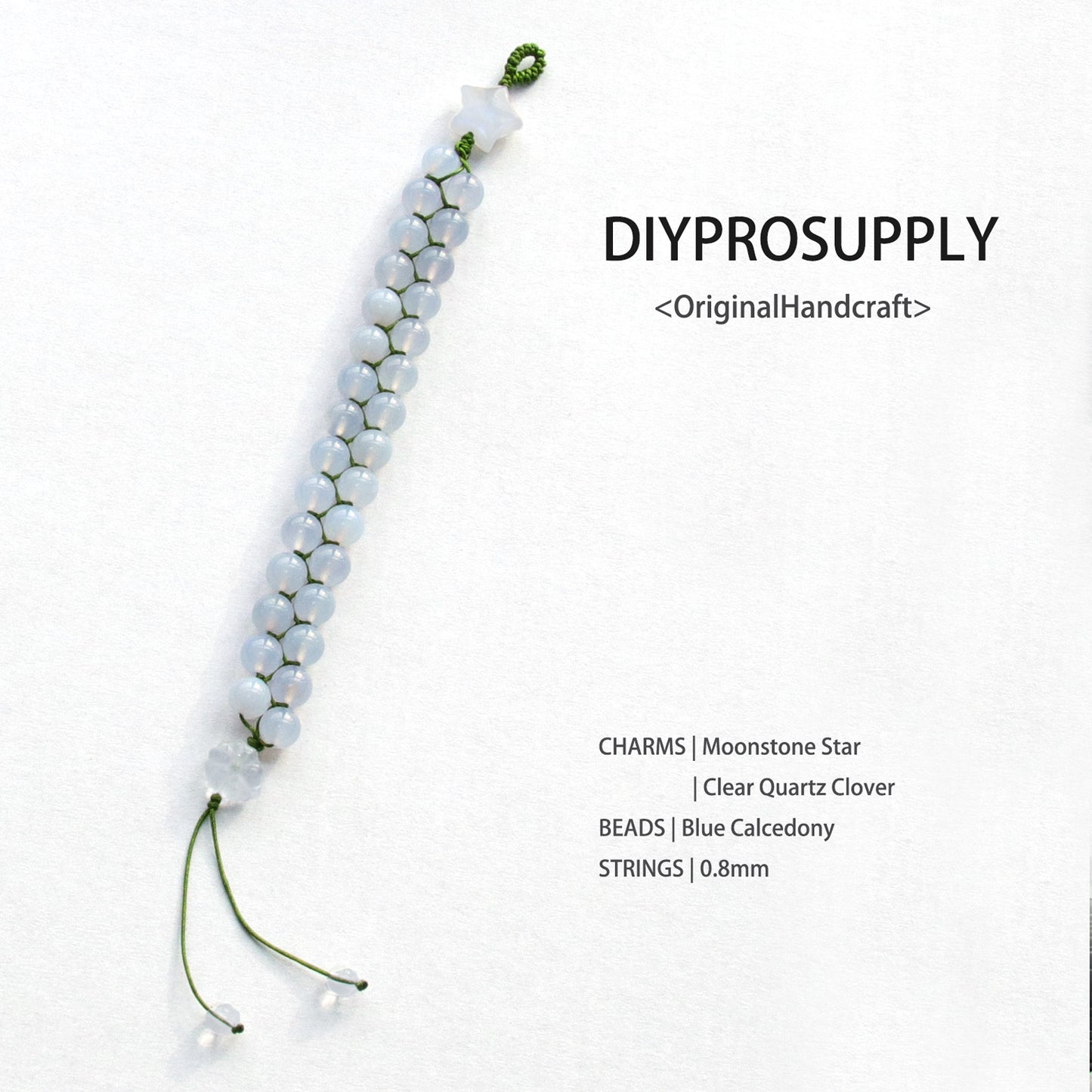 DB815 Blue Calcedony Double Beaded Bracelet for Women Girls