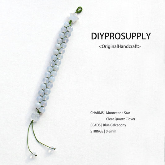 DB815 Blue Calcedony Double Beaded Bracelet for Women Girls