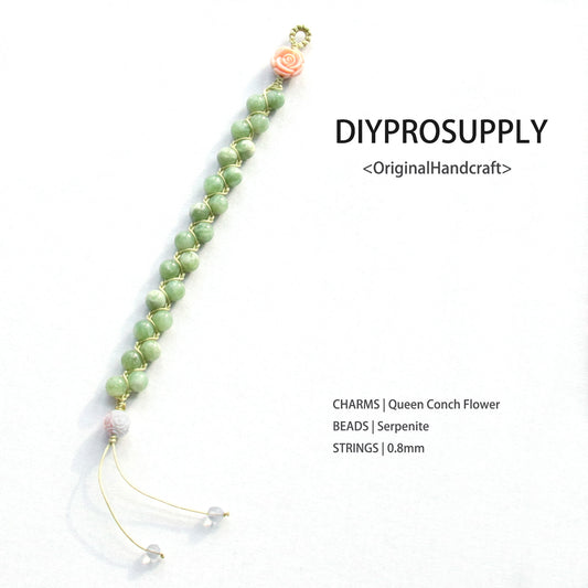 DB813 Serpenite Green Beads Bracelet for Women Girls