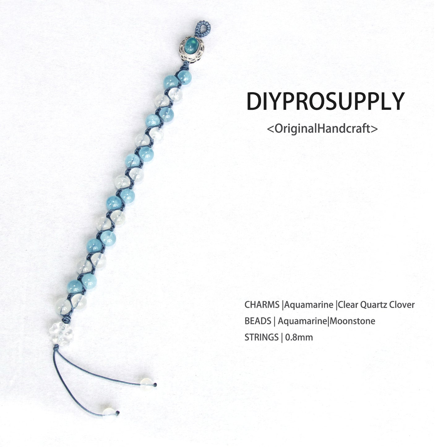 DB805 Aquamarine Moonstone Double Beaded Bracelet for Women Girls