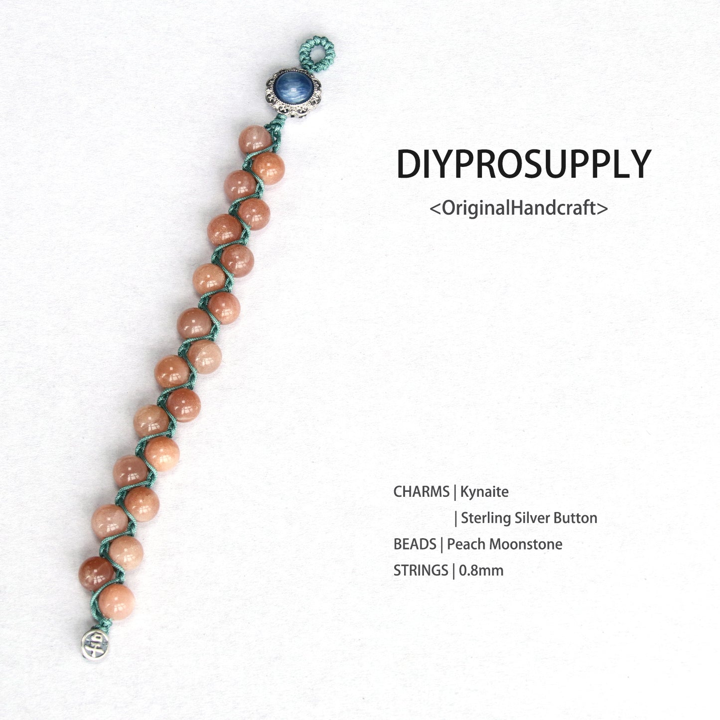 DB803 Peach Moonstone Kynaite Charm Bracelet for Women Girls