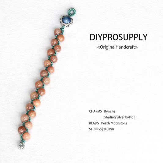 DB803 Peach Moonstone Kynaite Charm Bracelet for Women Girls