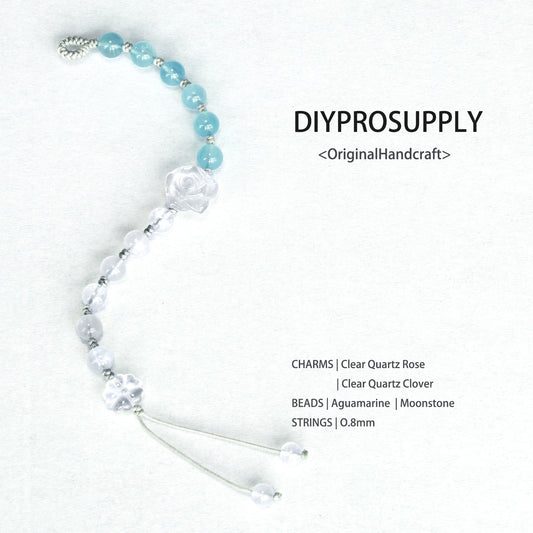 SB801 Aquamarine and Moonstone Rose Bracelet