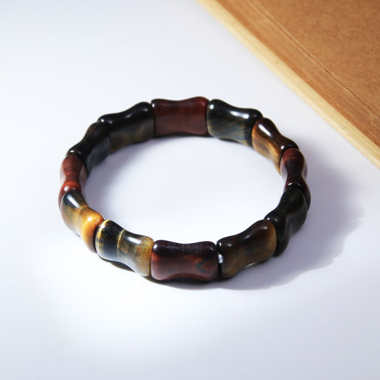 Multi-Tiger Eye Bamboo Beads