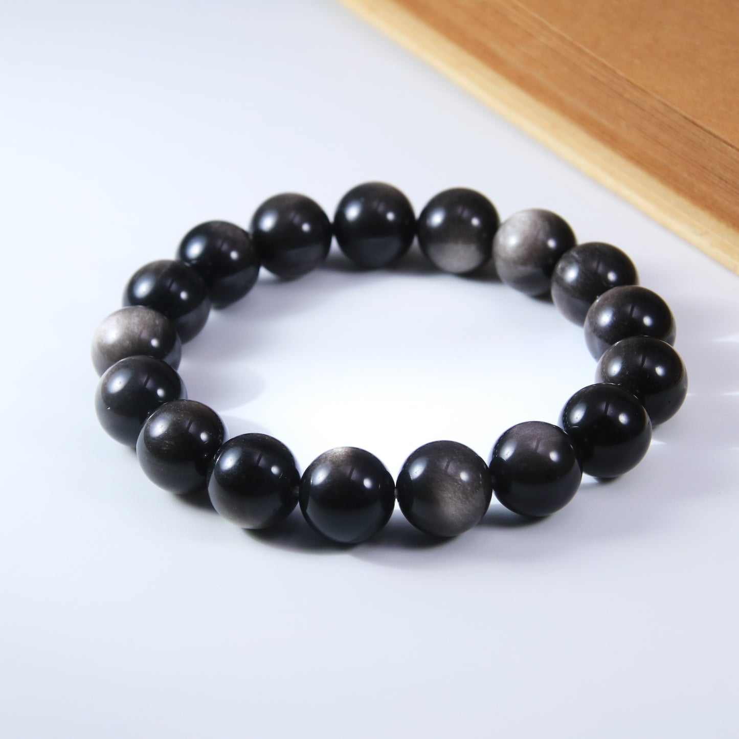 Sliver Obsidian Beads