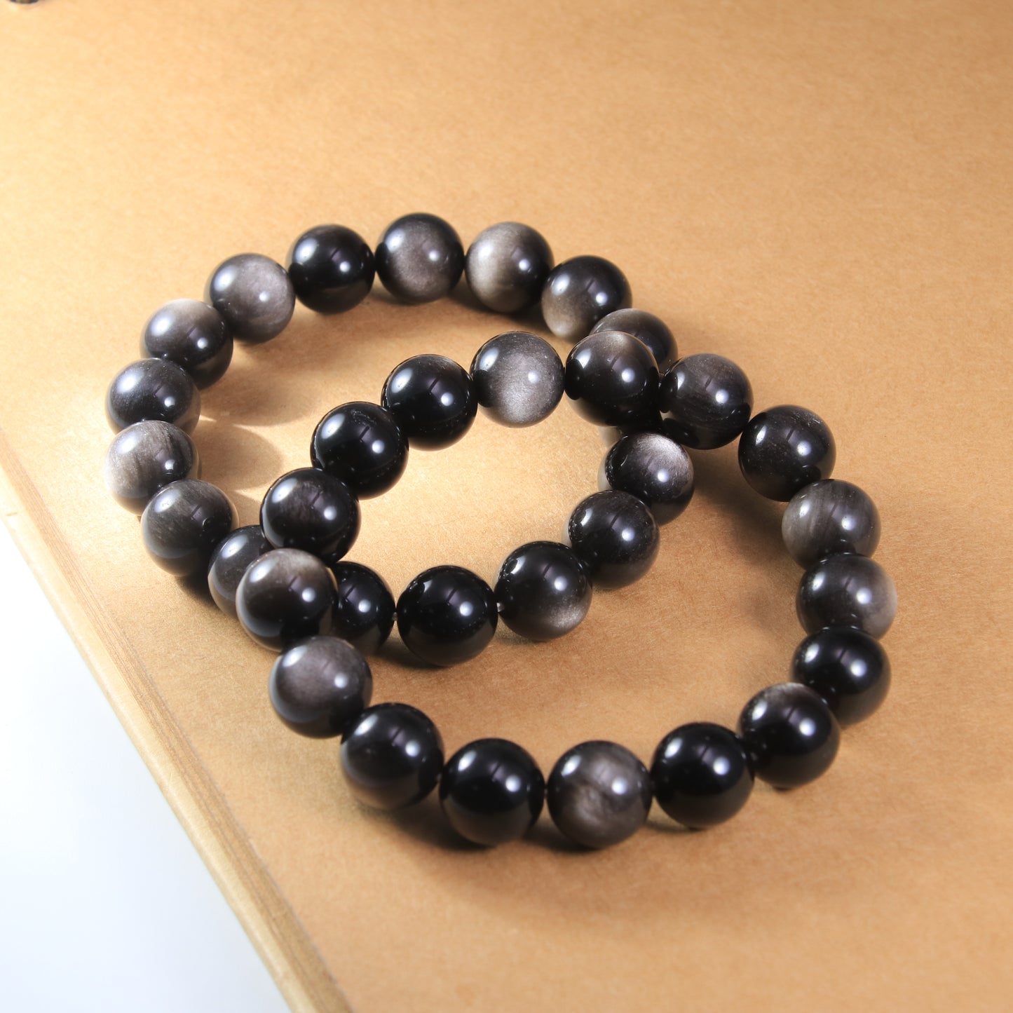 Sliver Obsidian Beads