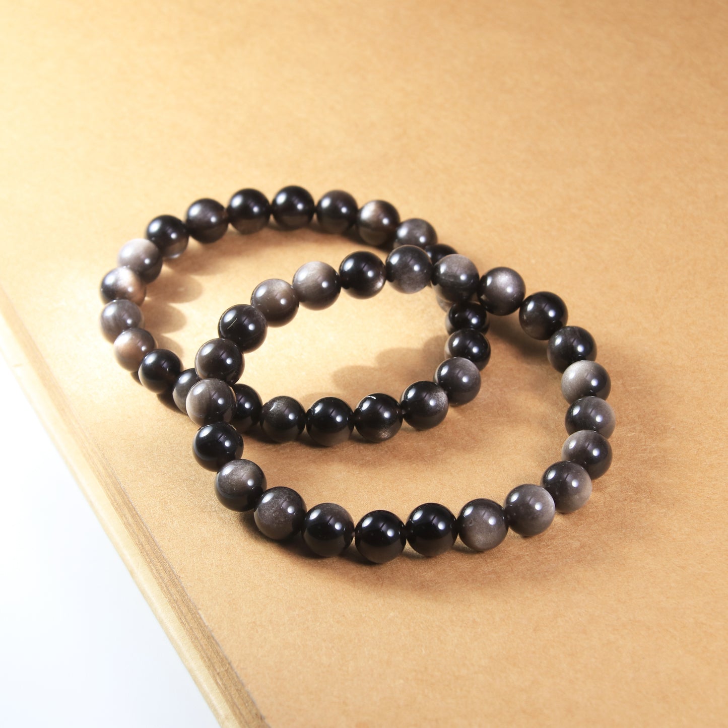 Sliver Obsidian Beads