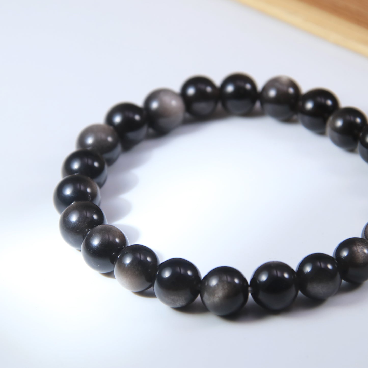 Sliver Obsidian Beads