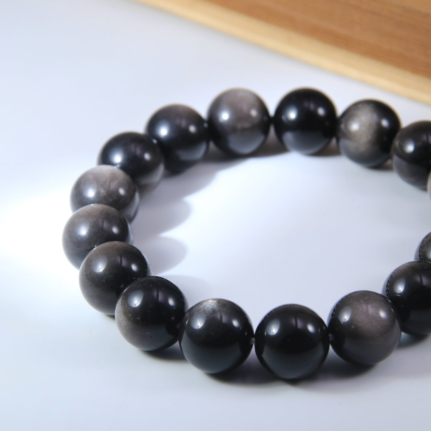 Sliver Obsidian Beads