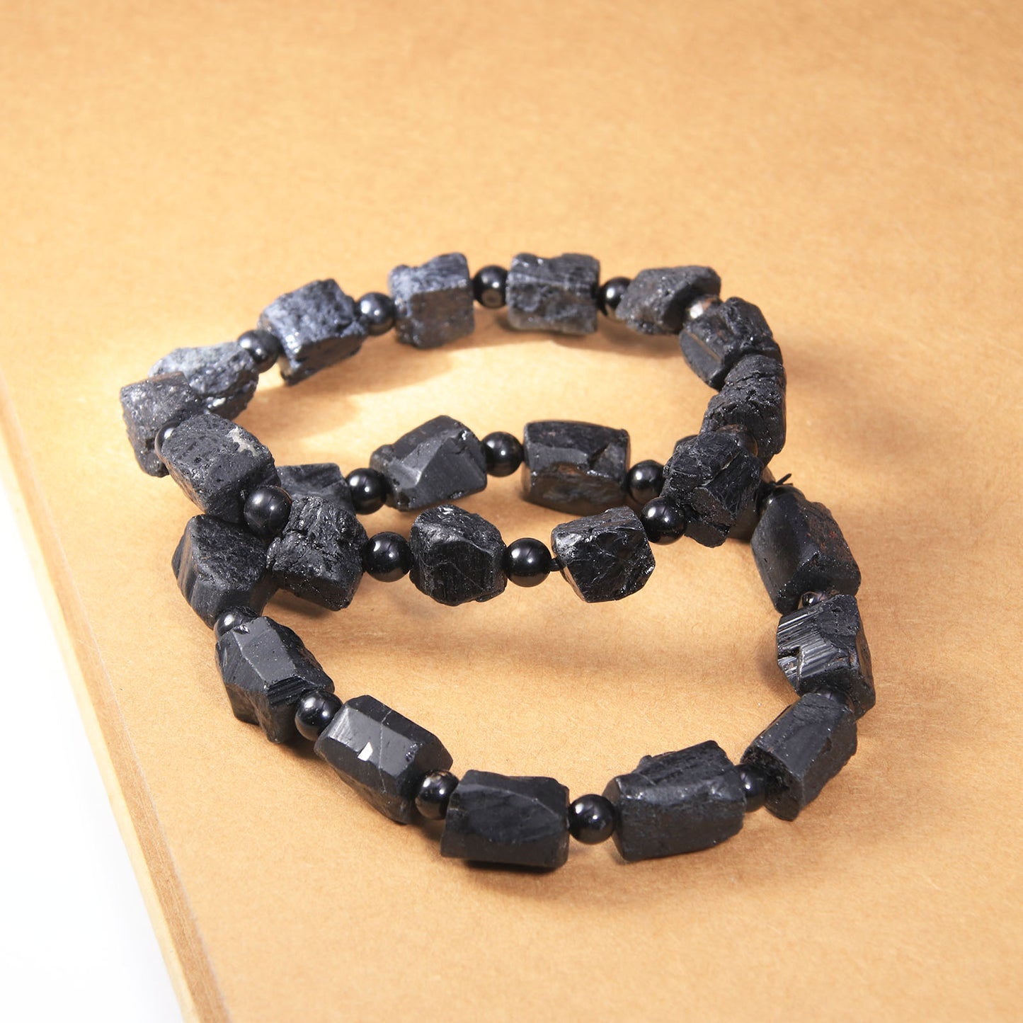 Black Tourmaline Obsidian Beads