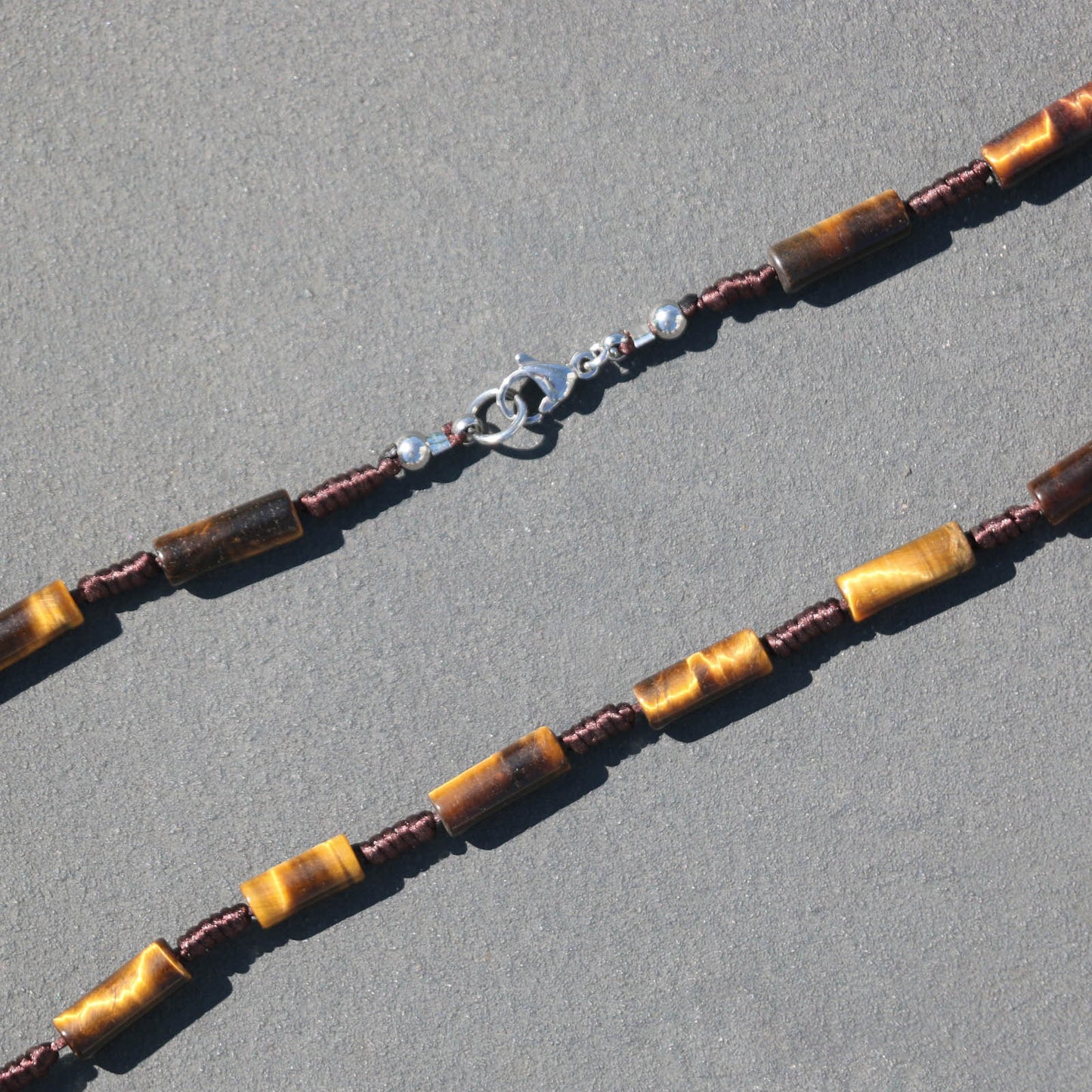 Handmade Tiger Eye Stone Necklace 22 Inches