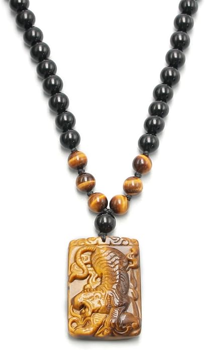 PN001 Tiger Eye Beads Necklace for Men Son