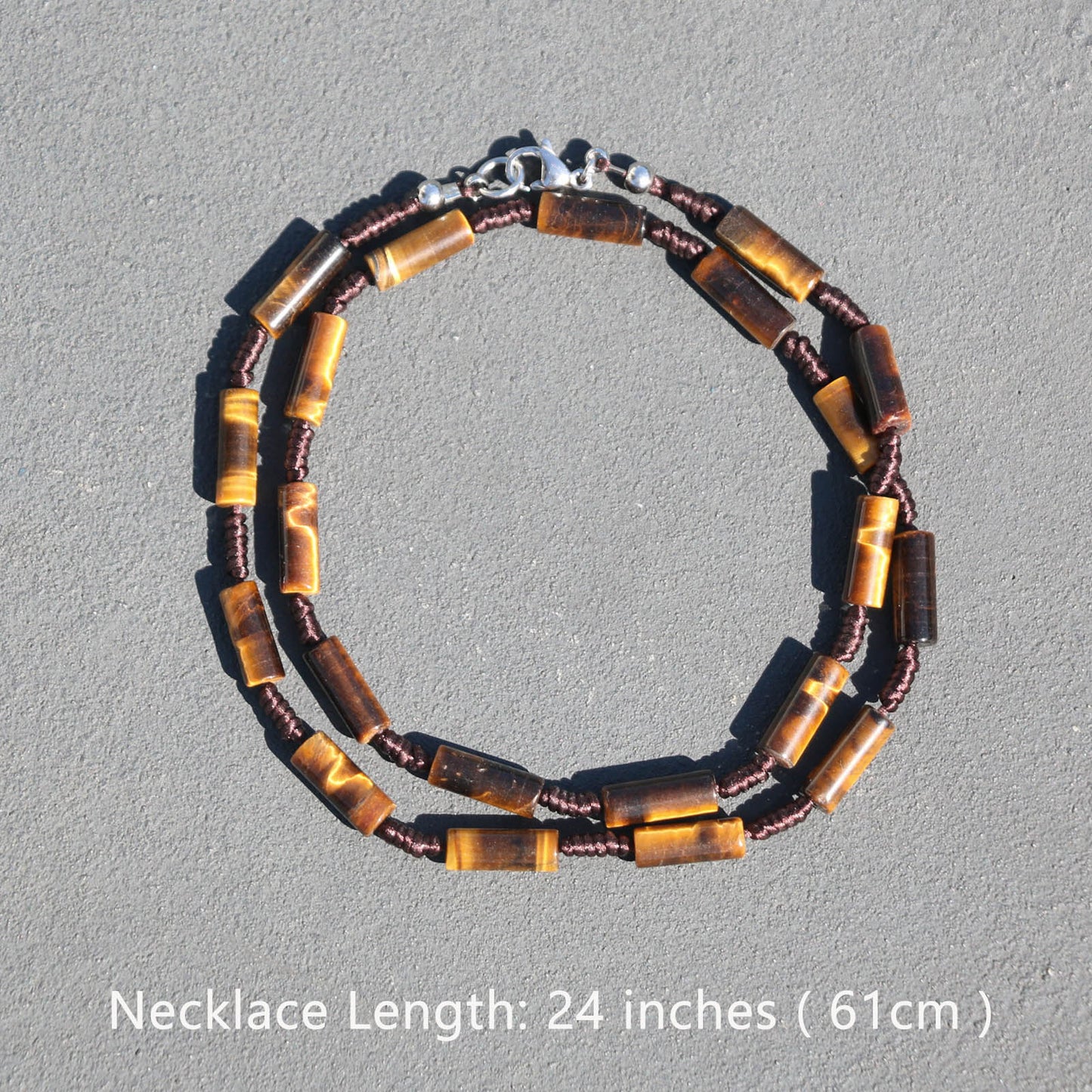 Handmade Tiger Eye Stone Necklace 22 Inches