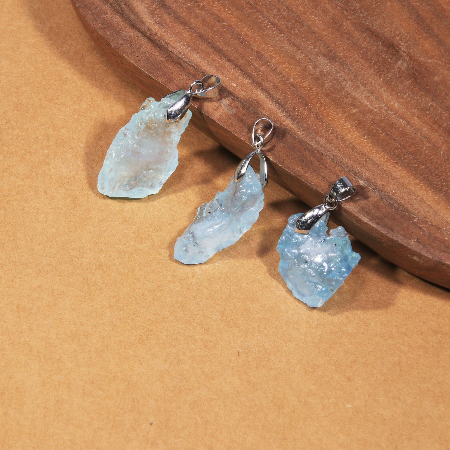 Raw stone Aquamarine Pendant