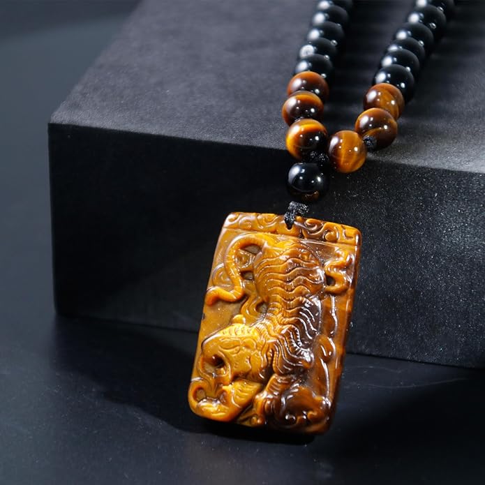 PN001 Tiger Eye Beads Necklace for Men Son